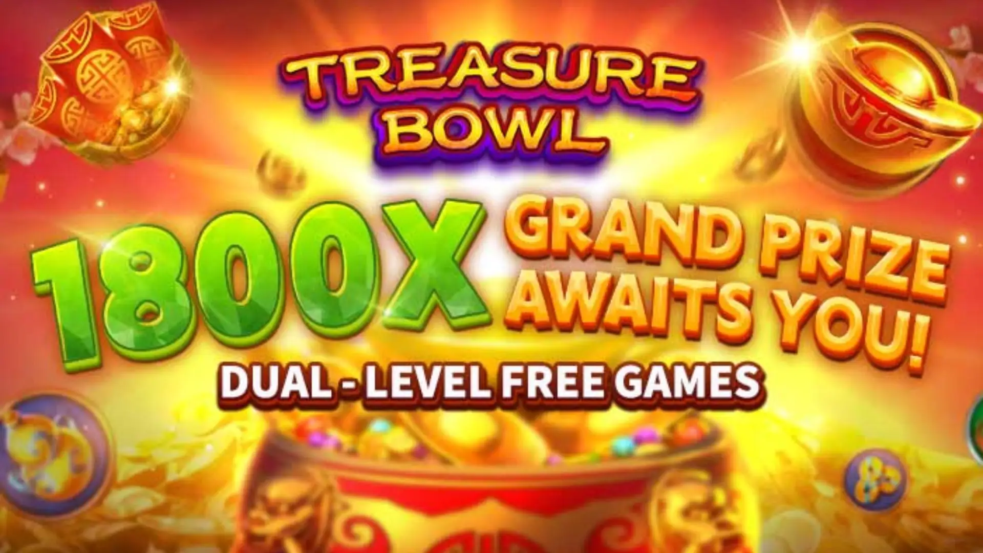 Multiplicadores Treasure Bowl rap777 - 7777x Máximo com Tigela Dourada